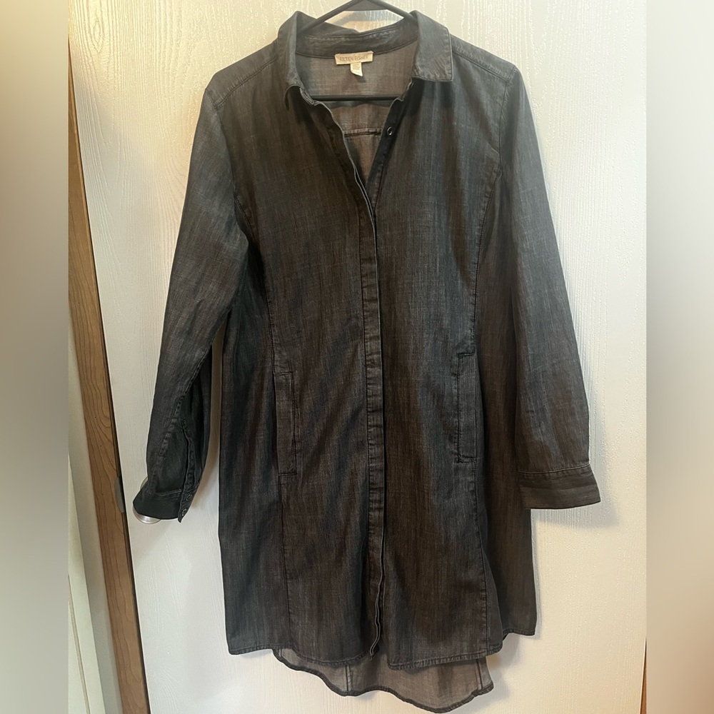 Eileen Fisher Black Tencel Cotton Dress Size Medium